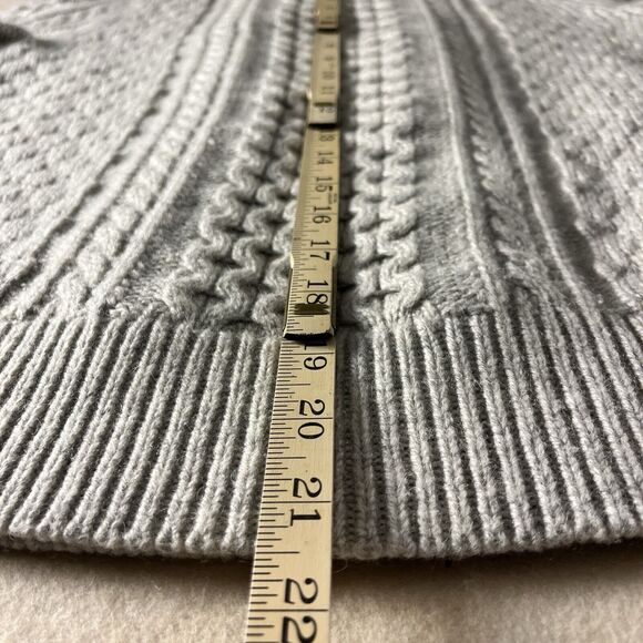 J. Crew Cable Knit Sweater womens small Ezra Pom-Pom lambs wool blend - Picture 4 of 7